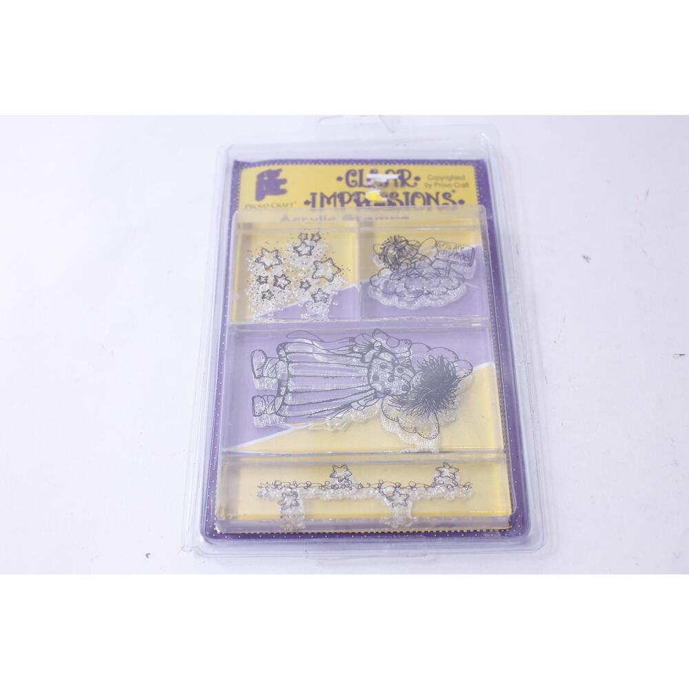 Clear Impressions, Girls Are Little Angels, Acrylic Stamps, Provo Craft, Stars,